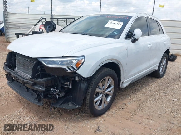2024 Audi Q3 S line Premium with VIN WA1DECF33R1057865, listed as a IAAI auction lot 42087229 with 28,629 mi miles. Bid and sale history available at carsss.com. Image 18.