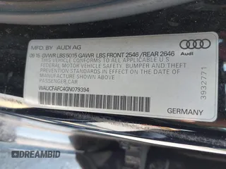 2016 Audi A6 2.0T Premium with VIN WAUCFAFC4GN079394, listed as a IAAI auction lot 42149246 with 145,155 mi miles. Bid and sale history available at carsss.com. Image 9.