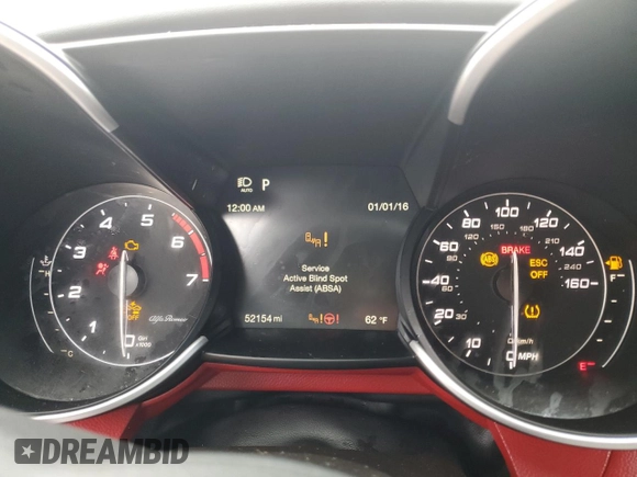 2020 Alfa Romeo Giulia Ti Sport with VIN ZARFANBN6L7634749, listed as a Copart auction lot 53037404 with 52,154 mi miles and Salvage Title. Bid and sale history available at carsss.com. Image 9.
