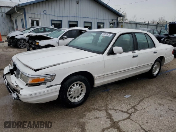 1997 Mercury Grand Marquis LS with VIN 2MELM75W4VX721307, listed as a Copart auction lot 51805575 with 137,354 mi miles and Salvage Title. Bid and sale history available at DreamBid. Image 1.