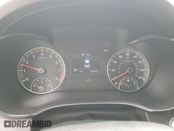 2019 Kia Optima LX with VIN 5XXGT4L35KG368419, listed as a Copart auction lot 59683315 with 80,449 mi miles and Salvage title. Bid and sale history available at DreamBid. Image 9.