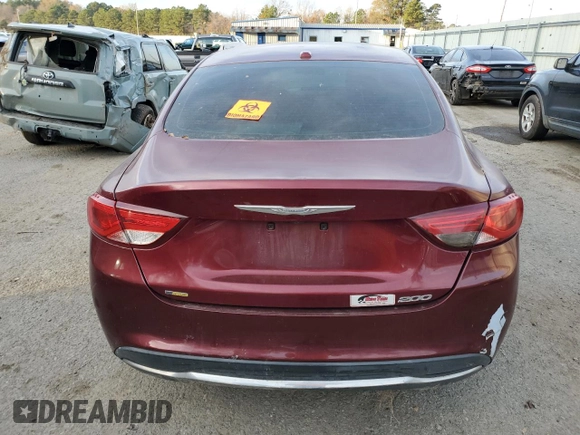 2015 Chrysler 200 Limited with VIN 1C3CCCAB3FN616247, listed as a Copart auction lot 85297264 with 0 mi miles and Salvage Title. Bid and sale history available at carsss.com. Image 6.