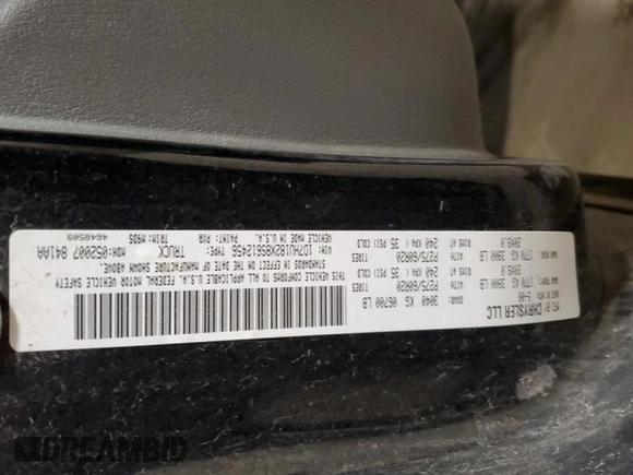 2008 Dodge 1500 SLT with VIN 1D7HU182X8S612456, listed as a Copart auction lot 52213935 with 130,762 mi miles and Salvage Title. Bid and sale history available at carsss.com. Image 14.