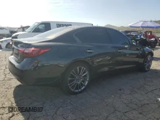 2024 Infiniti Q50 Red Sport 400 with VIN JN1FV7DPXRM660289, listed as a Copart auction lot 45370295 with 827 mi miles and Clean Title. Bid and sale history available at DreamBid. Image 3.