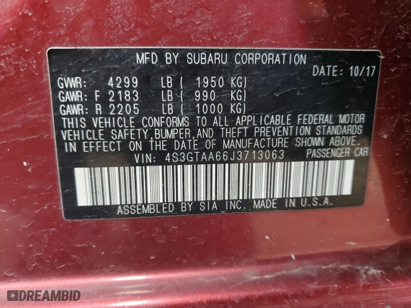 2018 Subaru Impreza with VIN 4S3GTAA66J3713063, listed as a Copart auction lot 51331405 with 62,511 mi miles and Clean Title. Bid and sale history available at carsss.com. Image 13.