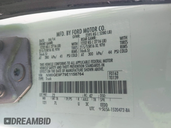 2014 Ford Transit Connect XLT с VIN NM0GE9F79E1158764, выставлен на аукционе IAAI как лот 42553152 с пробегом 180 847 миль миль и . История ставок и продаж доступна на DreamBid. Изображение 9.