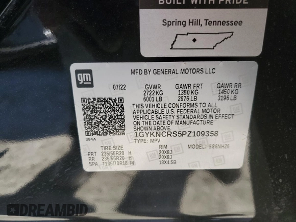 2023 Cadillac XT5 FWD Premium Luxury with VIN 1GYKNCRS5PZ109358, listed as a Copart auction lot 45201135 with 28,222 mi miles and Salvage Title. Bid and sale history available at carsss.com. Image 13.