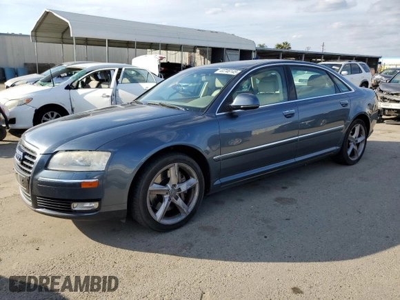 2008 Audi A8 4.2L with VIN WAUMV94E78N009318, listed as a Copart auction lot 44746145 with 113,293 mi miles and Clean title. Bid and sale history available at DreamBid. Image 1.