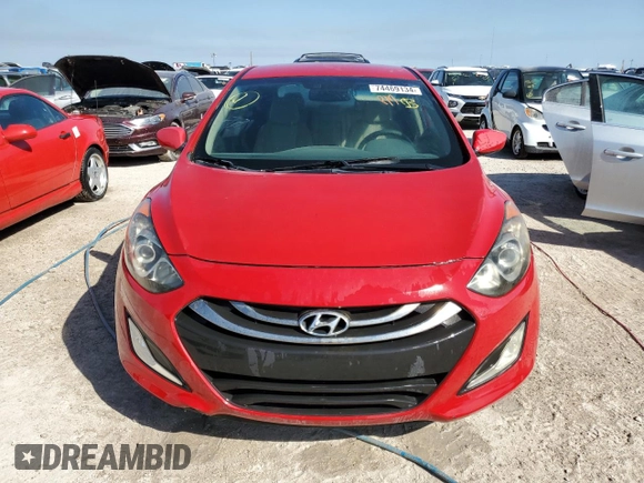 2013 Hyundai Elantra GT with VIN KMHD35LE8DU033447, listed as a Copart auction lot 74469134 with 0 mi miles and Salvage Title. Bid and sale history available at carsss.com. Image 5.