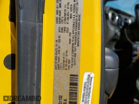 2021 Jeep Wrangler Sport with VIN 1C4GJXAG1MW631732, listed as a Copart auction lot 76422494 with 14,062 mi miles and Salvage Title. Bid and sale history available at DreamBid. Image 13.