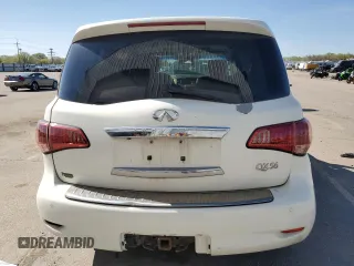 2012 Infiniti QX56 7-passenger with VIN JN8AZ2NE1C9017744, listed as a Copart auction lot 52988725 with 142,820 mi miles and Salvage title. Bid and sale history available at DreamBid. Image 6.