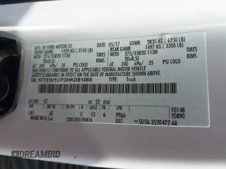 2017 Ford F-150 XL с VIN 1FTEW1CP3HKD81068, выставлен на аукционе IAAI как лот 42130082 с пробегом 102 747 миль миль и . История ставок и продаж доступна на DreamBid. Изображение 9.