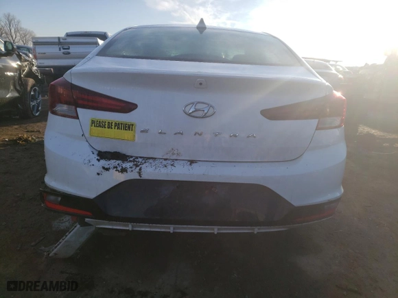 2019 Hyundai Elantra SEL with VIN 5NPD84LF8KH482143, listed as a Copart auction lot 41019504 with 96,196 mi miles and Salvage Title. Bid and sale history available at carsss.com. Image 6.