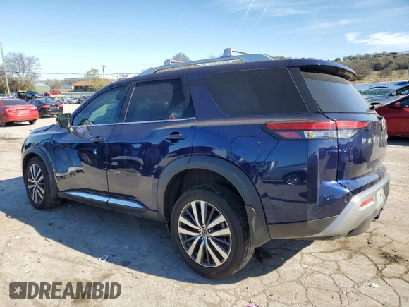 2022 Nissan Pathfinder Platinum with VIN 5N1DR3DH1NC219172, listed as a Copart auction lot 80288214 with 57,108 mi miles and Salvage title. Bid and sale history available at DreamBid. Image 2.