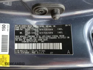 2015 Toyota Sienna Ltd with VIN 5TDDK3DC1FS118792, listed as a Copart auction lot 53094225 with 119,132 mi miles and Salvage Title. Bid and sale history available at carsss.com. Image 15.