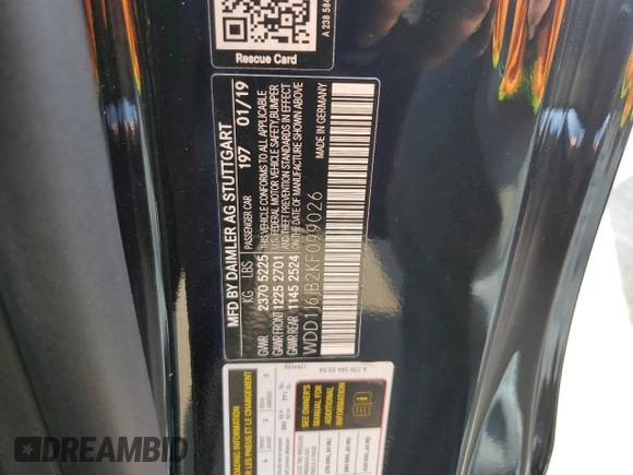 2019 Mercedes-Benz E-Class E 450 with VIN WDD1J6JB2KF099026, listed as a Copart auction lot 65392364 with 43,190 mi miles and Salvage Title. Bid and sale history available at carsss.com. Image 12.