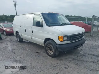 2005 Ford Econoline Cargo with VIN 1FTRE14W65HA89689, listed as a IAAI auction lot 42607059 with 260,935 mi miles and . Bid and sale history available at DreamBid. Image 1.