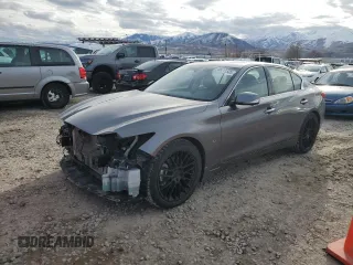 2014 Infiniti Q50 Sport with VIN JN1BV7AR5EM703340, listed as a Copart auction lot 46711505 with 128,701 mi miles and Salvage Title. Bid and sale history available at carsss.com. Image 1.