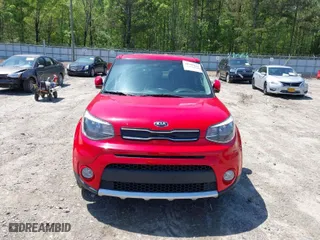 2018 Kia Soul + with VIN KNDJP3A51J7593470, listed as a IAAI auction lot 41995443 with 87,443 mi miles. Bid and sale history available at carsss.com. Image 6.