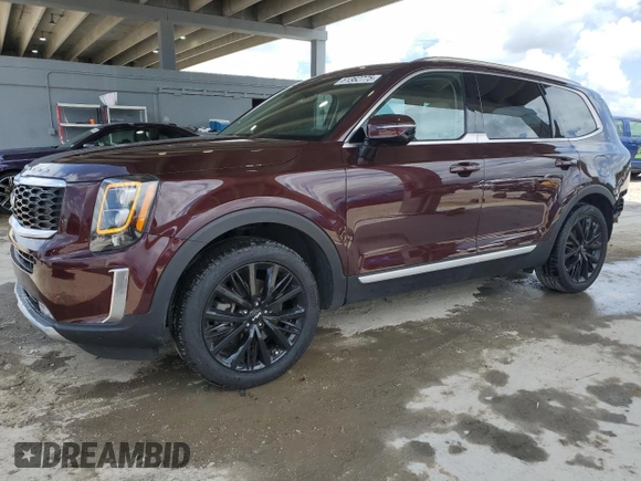 2022 Kia Telluride SX with VIN 5XYP54HC7NG281592, listed as a Copart auction lot 61362775 with 30,821 mi miles and Salvage title. Bid and sale history available at DreamBid. Image 1.