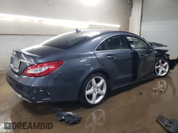2015 Mercedes-Benz CLS 400 with VIN WDDLJ6HB0FA145504, listed as a Copart auction lot 86002954 with 69,568 mi miles and Salvage title. Bid and sale history available at DreamBid. Image 3.