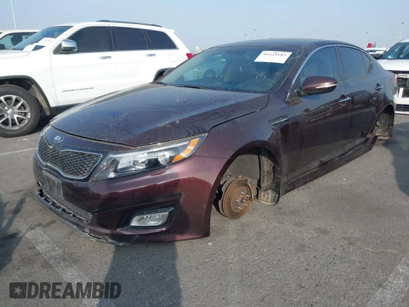 2015 Kia Optima LX with VIN 5XXGM4A74FG430790, listed as a IAAI auction lot 41224183 with 118,793 mi miles. Bid and sale history available at carsss.com. Image 2.