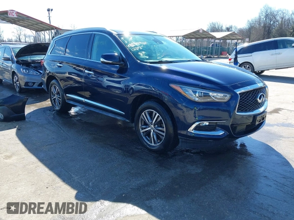 2020 Infiniti QX60 Luxe with VIN 5N1DL0MM5LC518335, listed as a IAAI auction lot 41599967 with 48,548 mi miles and . Bid and sale history available at DreamBid. Image 1.