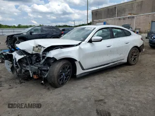 2023 BMW i4 eDrive35 with VIN WBY43AW02PFR38903, listed as a Copart auction lot 58691344 with 5,166 mi miles and Salvage Title. Bid and sale history available at carsss.com. Image 1.