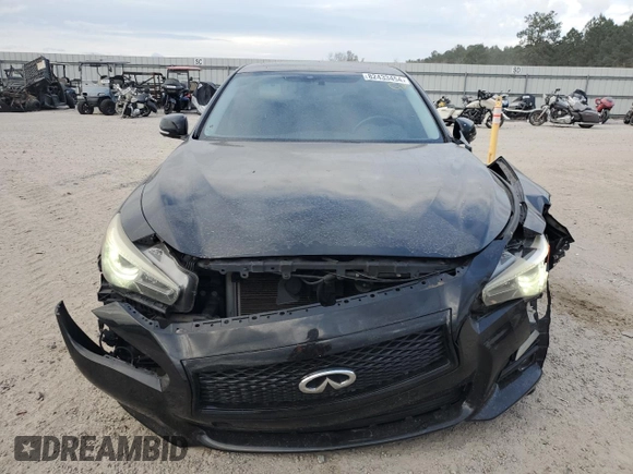2014 Infiniti Q50 Sport with VIN JN1BV7ARXEM690245, listed as a Copart auction lot 47778955 with 143,477 mi miles and Salvage Title. Bid and sale history available at DreamBid. Image 5.