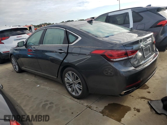 2018 Genesis G80 3.8L with VIN KMHGN4JE8JU237472, listed as a Copart auction lot 73868974 with 34,507 mi miles and Salvage Title. Bid and sale history available at carsss.com. Image 2.