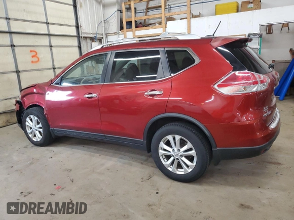 2015 Nissan Rogue SV with VIN KNMAT2MV9FP508996, listed as a Copart auction lot 52815645 with 130,246 mi miles and Non Repairable. Bid and sale history available at DreamBid. Image 2.