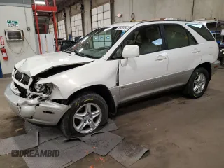 2002 Lexus RX 300 with VIN JTJHF10U220260734, listed as a Copart auction lot 80575794 with 161,218 mi miles and Salvage Title. Bid and sale history available at carsss.com. Image 1.