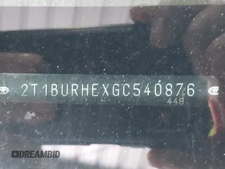 2016 Toyota Corolla L с VIN 2T1BURHEXGC540876, выставлен на аукционе IAAI как лот 42672549 с пробегом 122 989 миль миль и . История ставок и продаж доступна на DreamBid. Изображение 9.
