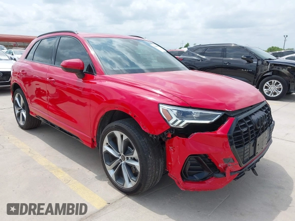 2022 Audi Q3 S line Premium Plus with VIN WA1EECF38N1019269, listed as a IAAI auction lot 42085737 with 40,982 mi miles and . Bid and sale history available at DreamBid. Image 1.