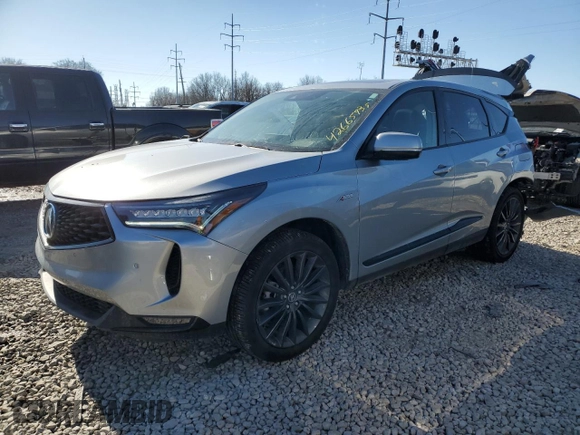 2023 Acura RDX w/A-Spec Advance Package with VIN 5J8TC2H88PL006939, listed as a Copart auction lot 42665935 with 13,802 mi miles and Salvage Title. Bid and sale history available at carsss.com. Image 1.