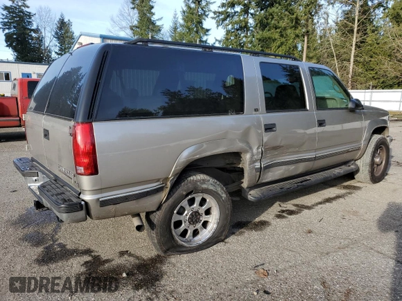 1999 Chevrolet Suburban with VIN 1GNGK26J9XJ518169, listed as a Copart auction lot 89381325 with 53,435 mi miles and Salvage Title. Bid and sale history available at carsss.com. Image 3.