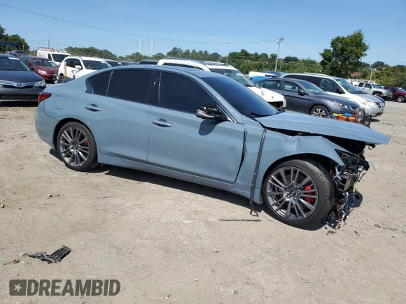 2022 Infiniti Q50 Red Sport 400 with VIN JN1FV7DR4NM390178, listed as a Copart auction lot 69999424 with 27,794 mi miles and Salvage title. Bid and sale history available at DreamBid. Image 4.