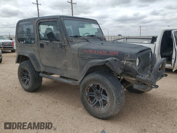 1998 Jeep Wrangler Sahara with VIN 1J4FY49S0WP749826, listed as a Copart auction lot 55174205 with 203,574 mi miles and Salvage title. Bid and sale history available at DreamBid. Image 4.