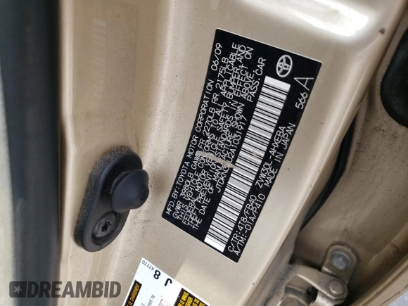 2010 Toyota Prius Four with VIN JTDKN3DU2A1031917, listed as a Copart auction lot 55223805 with 188,228 mi miles and Clean Title. Bid and sale history available at DreamBid. Image 12.