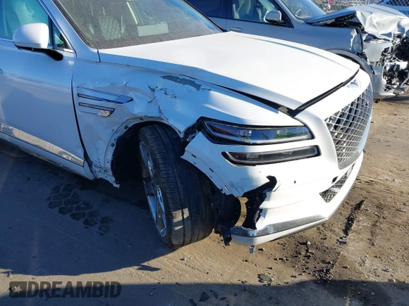 2023 Genesis GV80 with VIN KMUHCESC2PU144051, listed as a IAAI auction lot 41459754 with 14,978 mi miles and . Bid and sale history available at DreamBid. Image 6.
