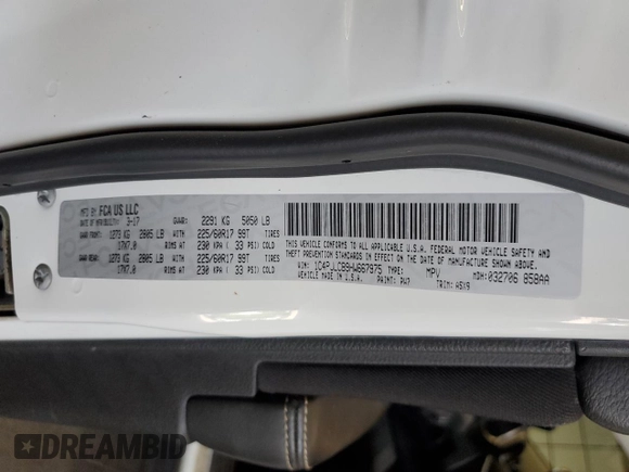 2017 Jeep Cherokee Latitude with VIN 1C4PJLCB9HW667975, listed as a Copart auction lot 62476195 with 189,332 mi miles and Clean title. Bid and sale history available at DreamBid. Image 13.