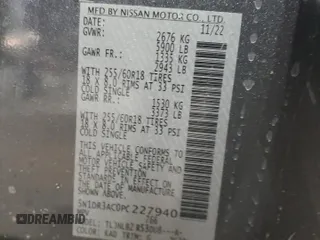 2023 Nissan Pathfinder S with VIN 5N1DR3AC0PC227940, listed as a Copart auction lot 47356705 with 21,338 mi miles and Salvage title. Bid and sale history available at DreamBid. Image 13.