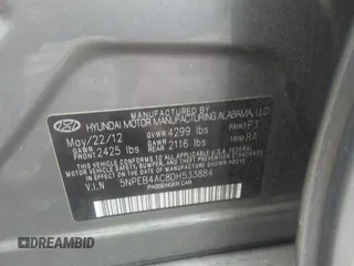 2013 Hyundai Sonata GLS with VIN 5NPEB4AC8DH533884, listed as a IAAI auction lot 41529721 with 128,560 mi miles and . Bid and sale history available at carsss.com. Image 9.