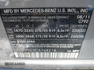 2012 Mercedes-Benz GL 450 z VIN 4JGBF7BE5CA764218, wystawiony jako IAAI lot #42349351 z przebiegiem 196 127 mil mil oraz . Historia ofert i sprzedaży dostępna na DreamBid. Obrazek 9.