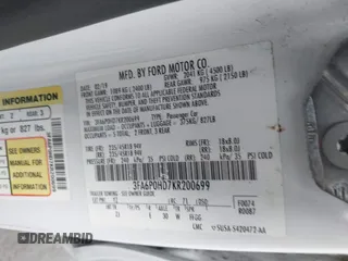 2019 Ford Fusion SE with VIN 3FA6P0HD7KR200699, listed as a IAAI auction lot 41686546 with 89,715 mi miles. Bid and sale history available at carsss.com. Image 9.