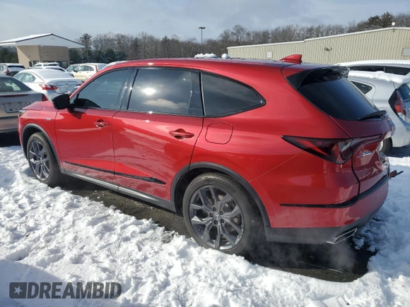 2023 Acura MDX w/A-Spec Package with VIN 5J8YE1H0XPL027358, listed as a Copart auction lot 43131555 with 21,767 mi miles and Salvage Title. Bid and sale history available at DreamBid. Image 2.