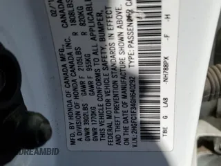2016 Honda Civic Sedan EX-T with VIN 2HGFC1F34GH640292, listed as a Copart auction lot 47135365 with 101,728 mi miles and Salvage Title. Bid and sale history available at carsss.com. Image 12.