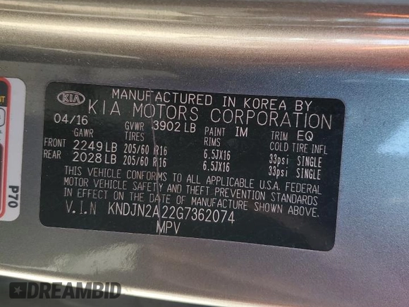 2016 Kia Soul with VIN KNDJN2A22G7362074, listed as a Copart auction lot 87255764 with 80,909 mi miles and Salvage Title. Bid and sale history available at carsss.com. Image 13.