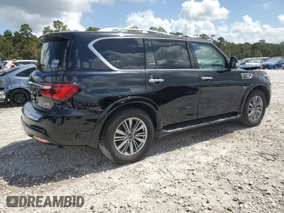 2020 Infiniti QX80 LUXE with VIN JN8AZ2NF6L9704744, listed as a Copart auction lot 63547604 with 89,702 mi miles and Salvage Title. Bid and sale history available at carsss.com. Image 3.