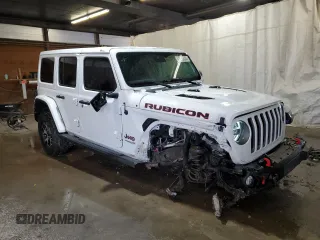 2021 Jeep Wrangler Unlimited Rubicon with VIN 1C4JJXFM2MW633915, listed as a Copart auction lot 52972625 with 78,355 mi miles and Salvage title. Bid and sale history available at DreamBid. Image 4.